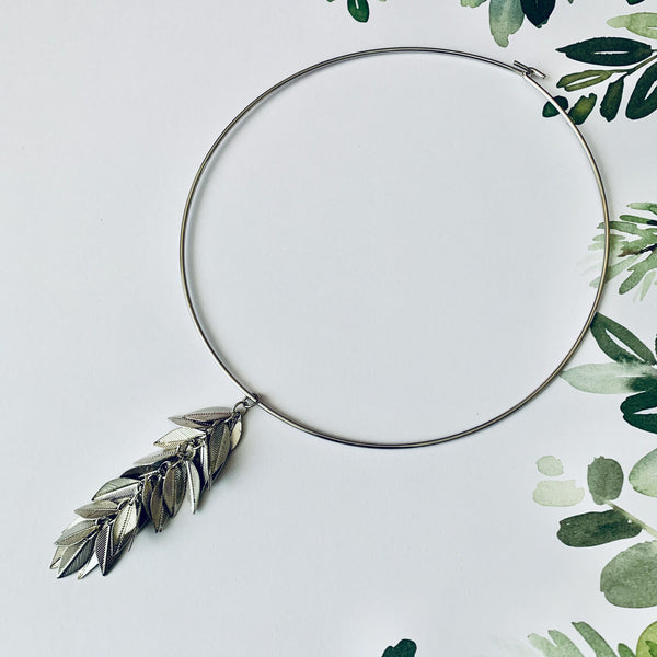 OOAK Leaves 5" Neckring with hooks | Choker.Necklace | Mother's Day.Birthday.Graduation Gifts