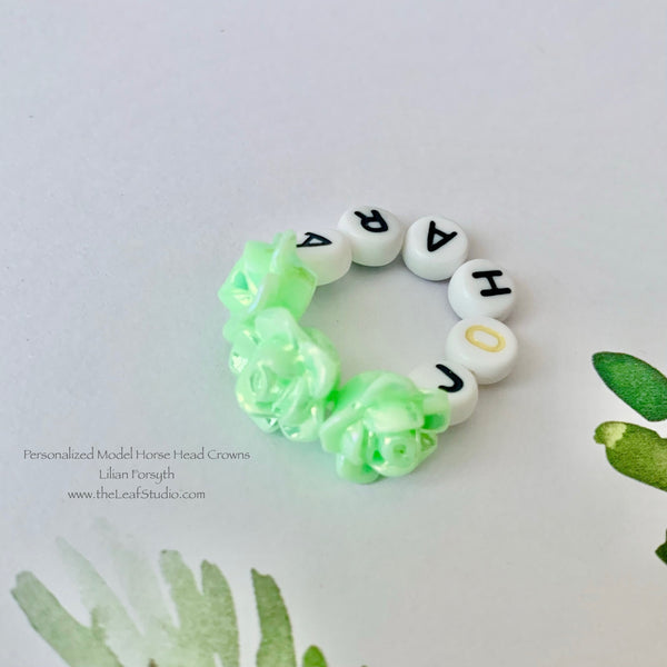 Personalized Head Crown for Model Horses | Classic/Freedom Series 1:9 scale Breyer | Made to Order Custom | Pet Memorial Ring