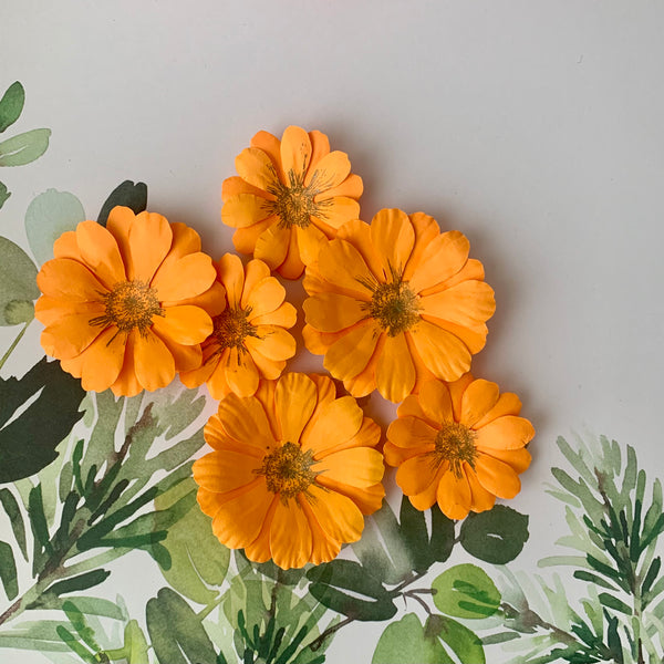 Set of 12 Paper Flowers: Daisies - 2 sizes | Basic or Shimmery with glossy dimensional center | Paper Arts/Crafts/Wedding/Nursery