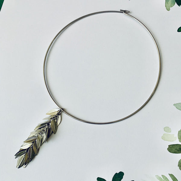 OOAK Leaves 5" Neckring with hooks | Choker.Necklace | Mother's Day.Birthday.Graduation Gifts