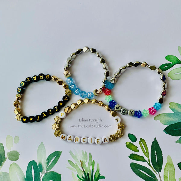 Personalized Bracelets - Made to Order - Custom | Photo Props, Baby Shower Gift or Memorial Bracelet/Ornament/Gift