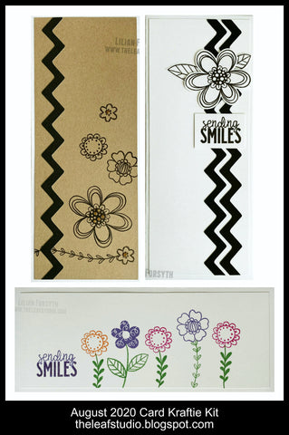 August 2020 Kraftie Kit - Floral Celebration CAS Slimline Cards (With/Without Stamp Set) - Local Pick-Up or Shipped