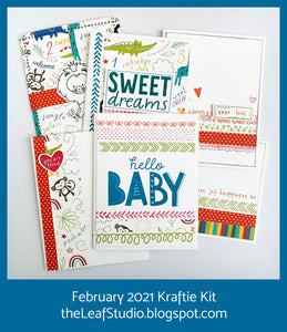 February 2021 Kraftie Kit - Sweet Safari Baby Cards - Local Pick-Up or Shipped