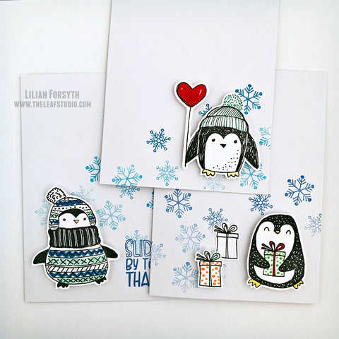 Winter Penguins Card Set of 3 | The Leaf Studio