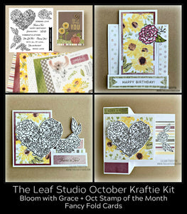 October 2020 Kraftie Kit - Bloom With Grace Fancy Fold Cards (with/without With All My Love SOTM) - Local Pick-Up