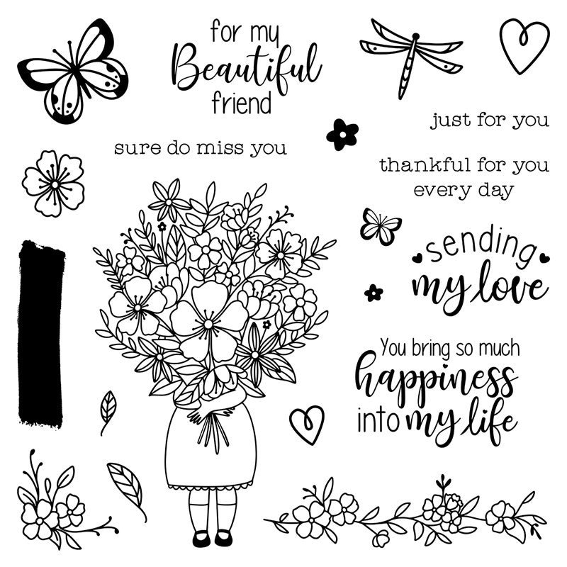 For My Beautiful Friend Polymer Stamp Set (S2007) CTMH Close To My Heart Stamp of the Month