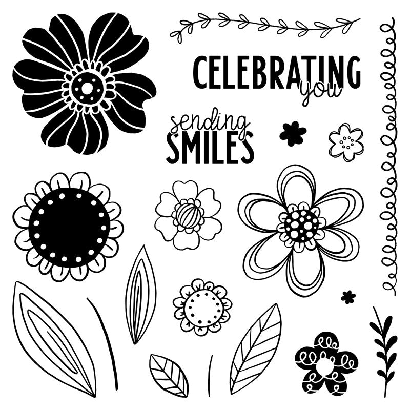 Floral Celebration Polymer Stamp Set (S2008) CTMH Close To My Heart Stamp of the Month