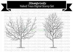 Digital Stamp Set - Naked Trees (by Stamprints).Printable Vintage Images.