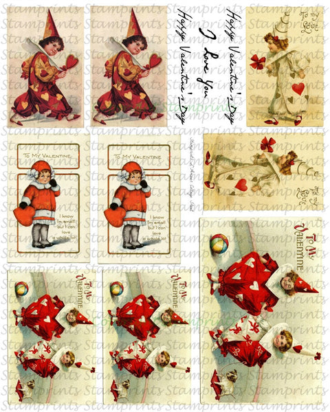 Digital Collage Sheet - L'Amour CS-07 (by Stamprints). Printable Vintage Images.
