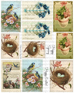 Digital Collage Sheet - Easter CS-08 (by Stamprints). Printable Vintage Images