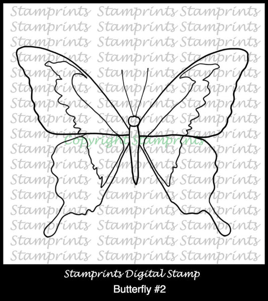 Butterfly #2 (TLS-1808) Digital Stamp. Cardmaking.Scrapbooking.