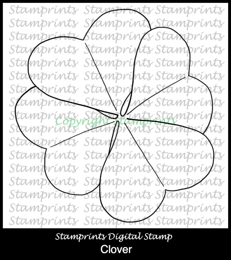 Clover (TLS-1817) Digital Stamp. St. Patrick's Day.Cardmaking.Scrapbooking.