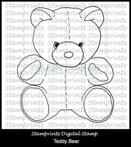 Teddy Bear (TLS-1804) Digital Stamp. Cardmaking.Scrapbooking.MixedMedia.
