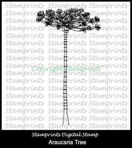 Araucaria Tree (TLS-1816) Digital Stamp. Cardmaking.Scrapbooking