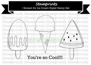 Digital Stamp Set - I Scream for Ice Cream TLS-1820 (by Stamprints).