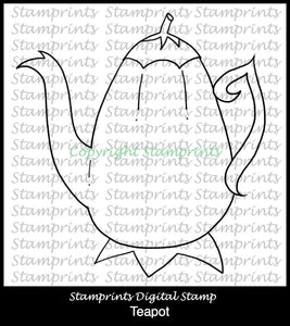Teapot TLS-1828 (Digital Stamp by Stamprints) Printable.Coloring Art.