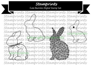 Digital Stamp Set - Cute Bunnies (4) | Stamprints Digis | Card.Scrapbook.Mixed Media