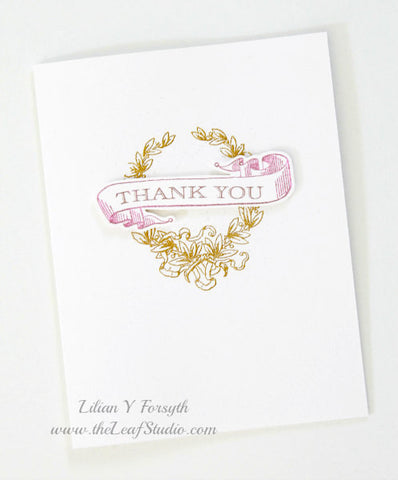 Set Of 4 Thank You Cards (Blank Inside) | The Leaf Studio. Made To Order.