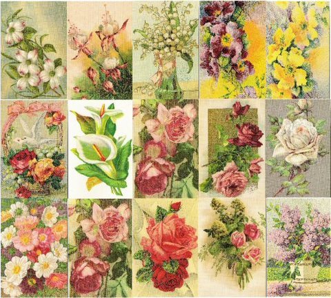Collage Sheet Victorian Flower Cards